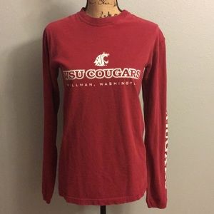 Red WSU Cougars long-sleeve shirt
